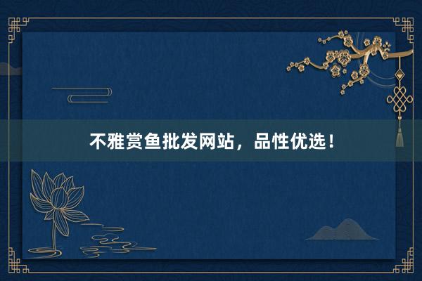 不雅赏鱼批发网站,品性优选!